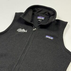 Patagonia Better Sweater Vest Womens Medium Black Zip Bally's Kansas City 25887